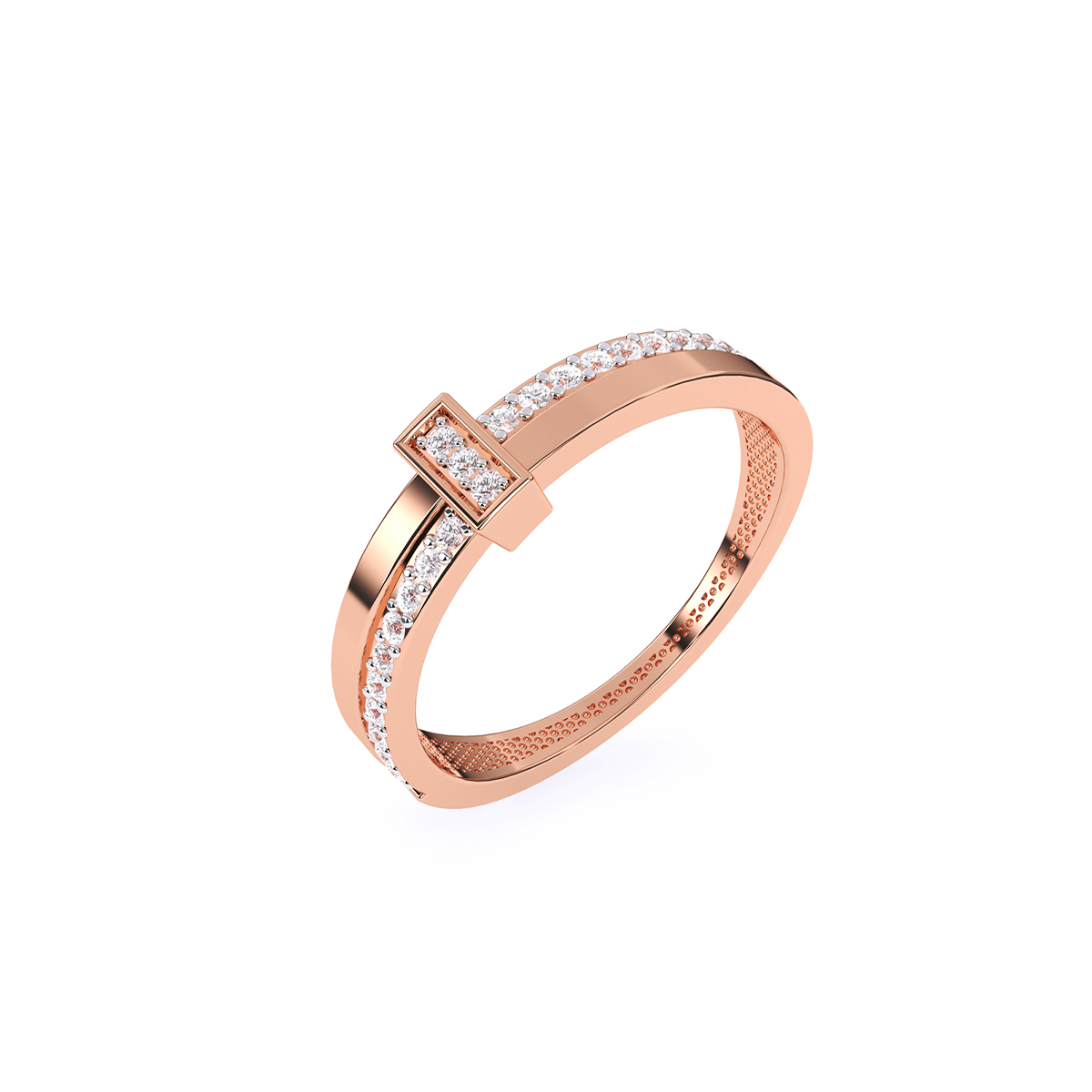 Timeless Round Lab Grown Bar Style Wedding Band